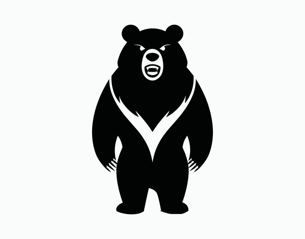 Angry Bear Silhouettes EPS Template vector