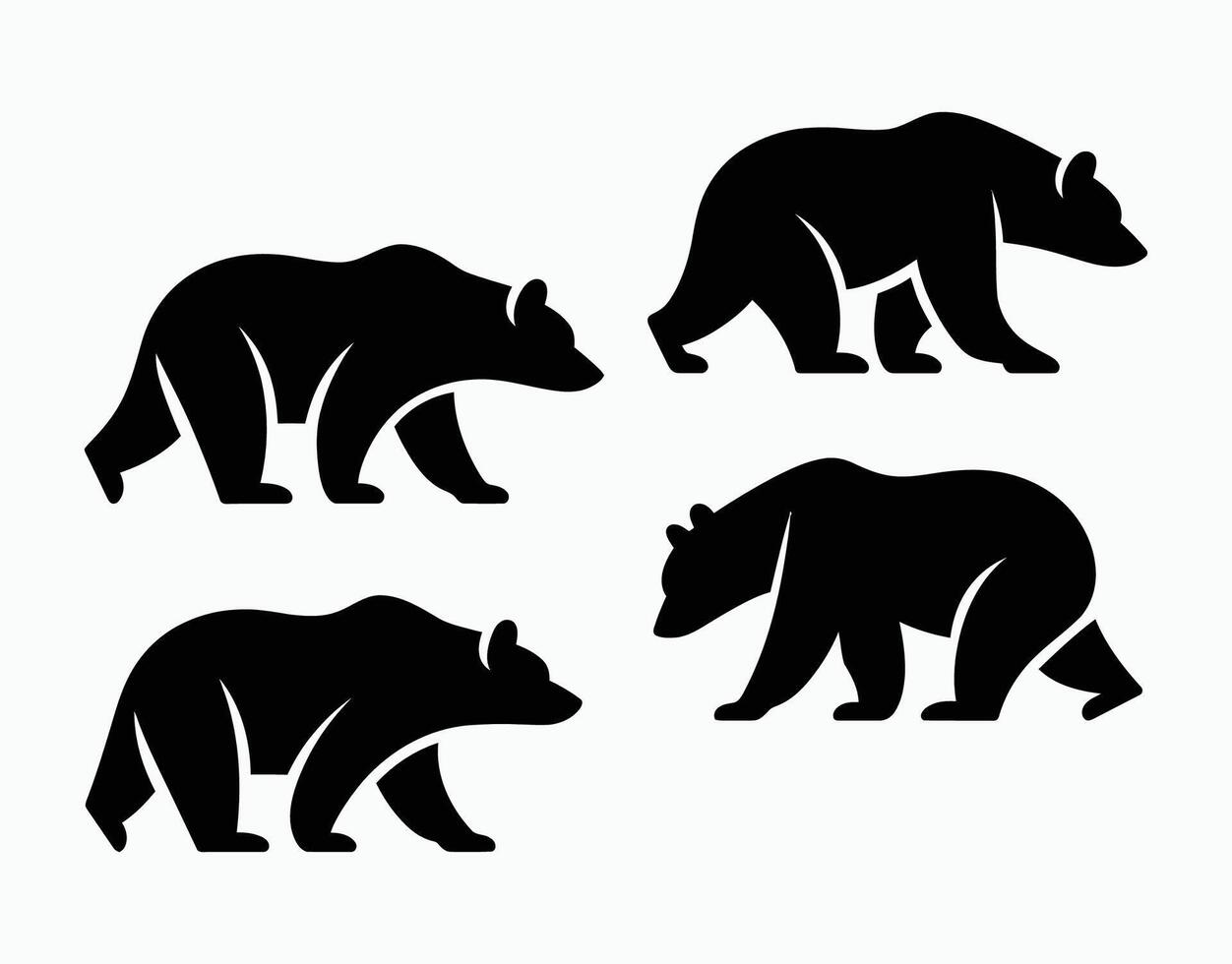 Silhouetted Black Bears Walking EPS Template vector