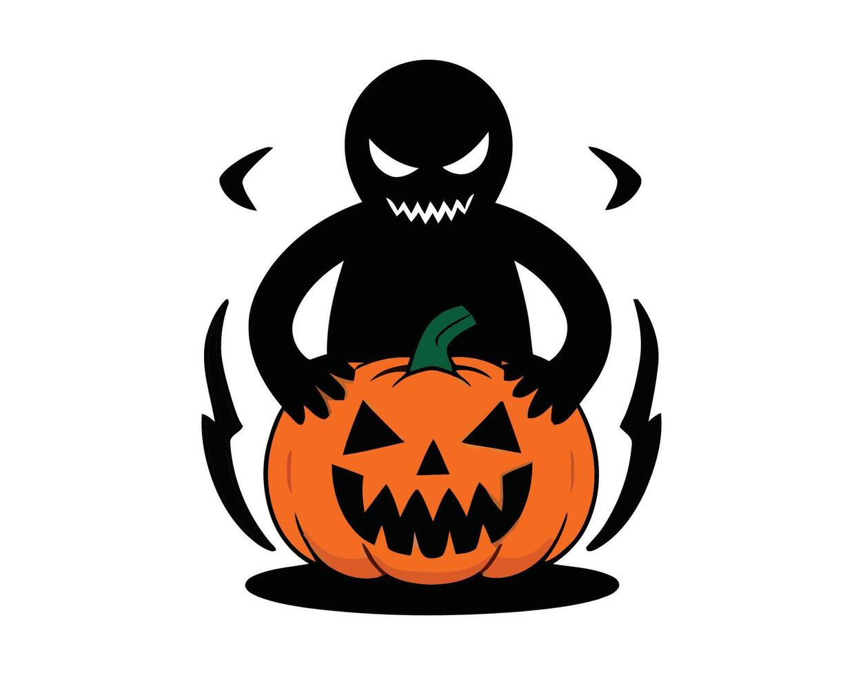Ghostly Pumpkins with Eerie Grins EPS Template Illustration vector