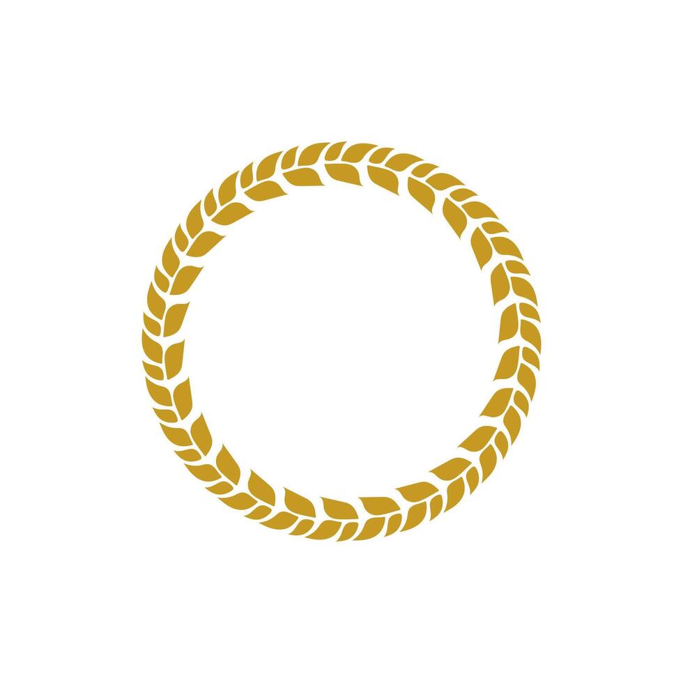 Classic Gold Laurel Circle for Branding and Decor. This versatile design element is ideal for creating prestigious emblems, badges, and certificates with a refined touch vector