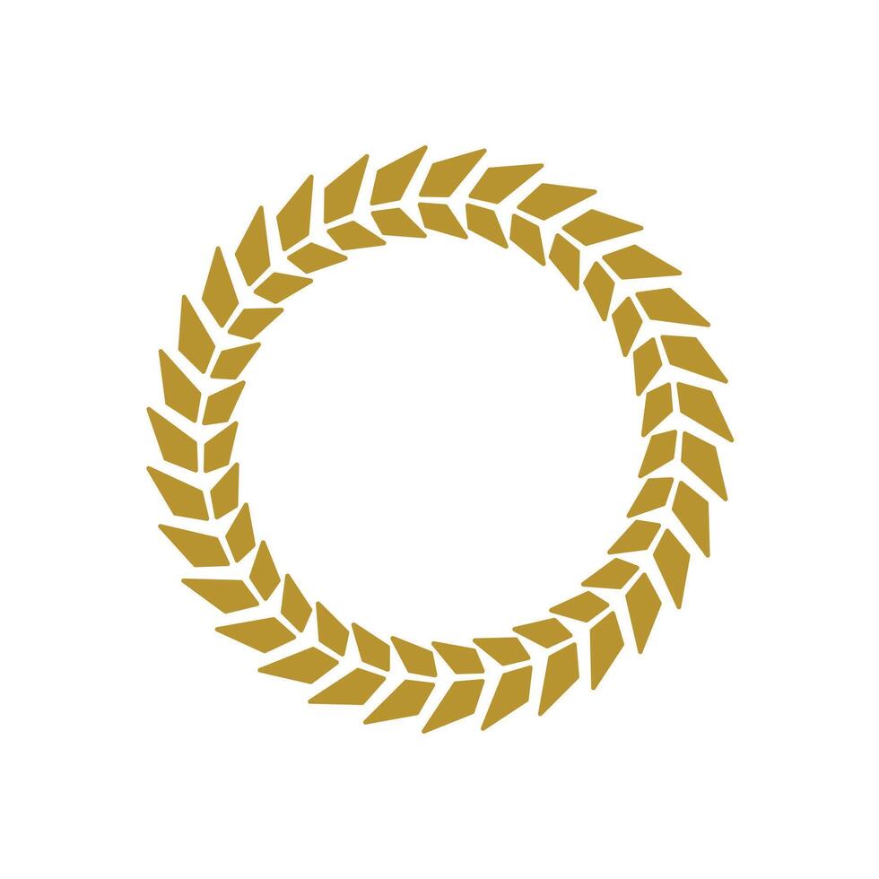 Elegant Circle Laurel Wreath for Design and Branding. Gold Circular Laurel Frame for Invitations and Awards. vector