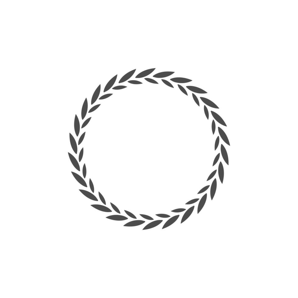 Black circle of wheat ear on white background. Agriculture wheat logo template icon vector