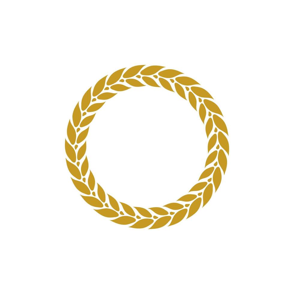 Elegant Circle Leaf Laurel Wreath for Timeless Design Projects. Perfect for logos, invitations, and awards, this laurel wreath adds a touch of sophistication to any creative work. vector