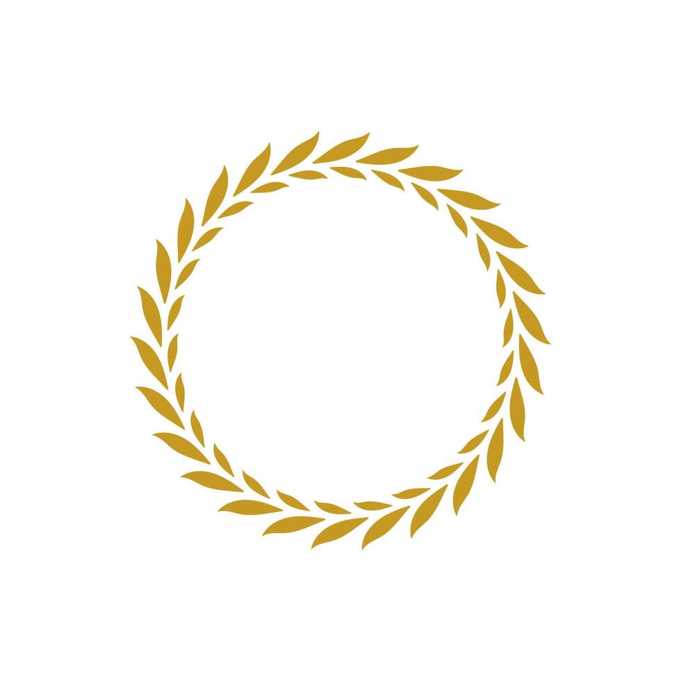 Minimalistic Circular Laurel Wreath Decoration. This versatile design element is ideal for creating prestigious emblems, badges, and certificates. vector