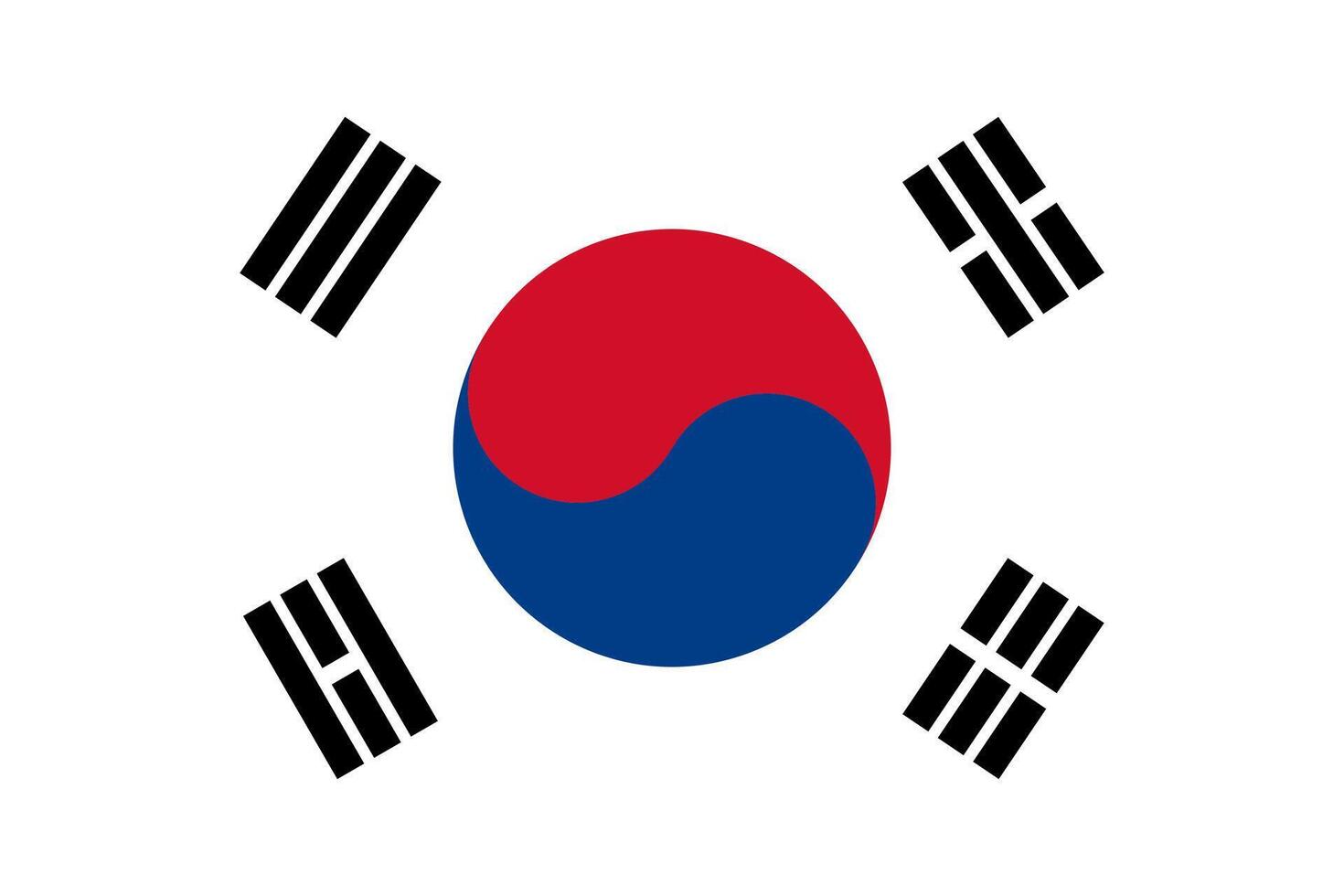 Flag of South Korea illustration. Flag of South Korea. vector