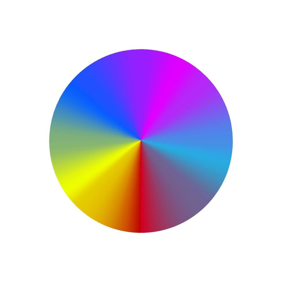 Angular or conical gradient clipart wheel rainbow spectrum. vector