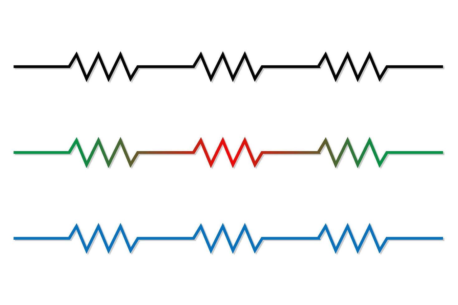 Three resistors in series and parallel connected. Series formula and diagram. vector