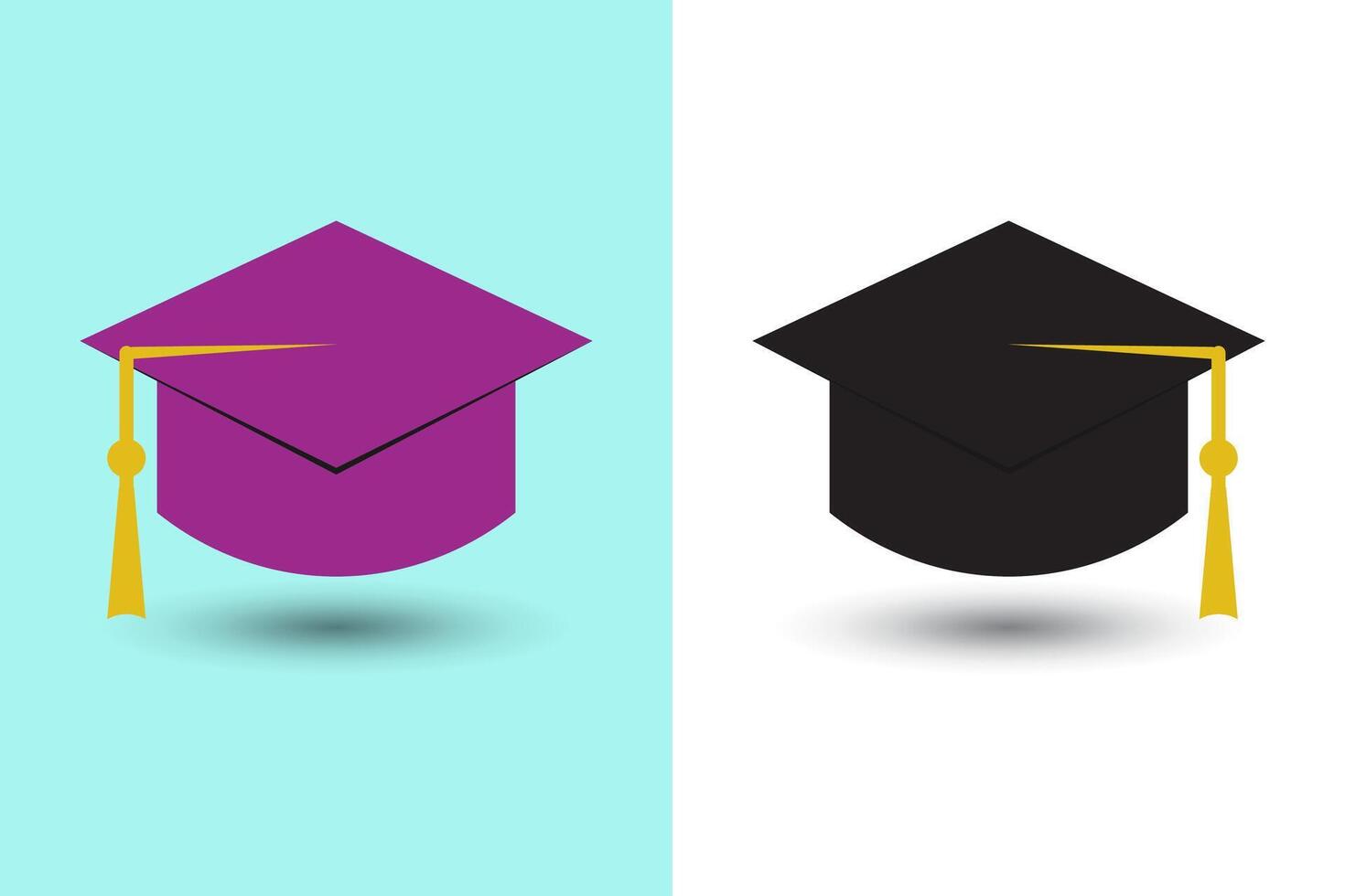 Student hat filled academic cap illustration. Graduation cap icon. vector
