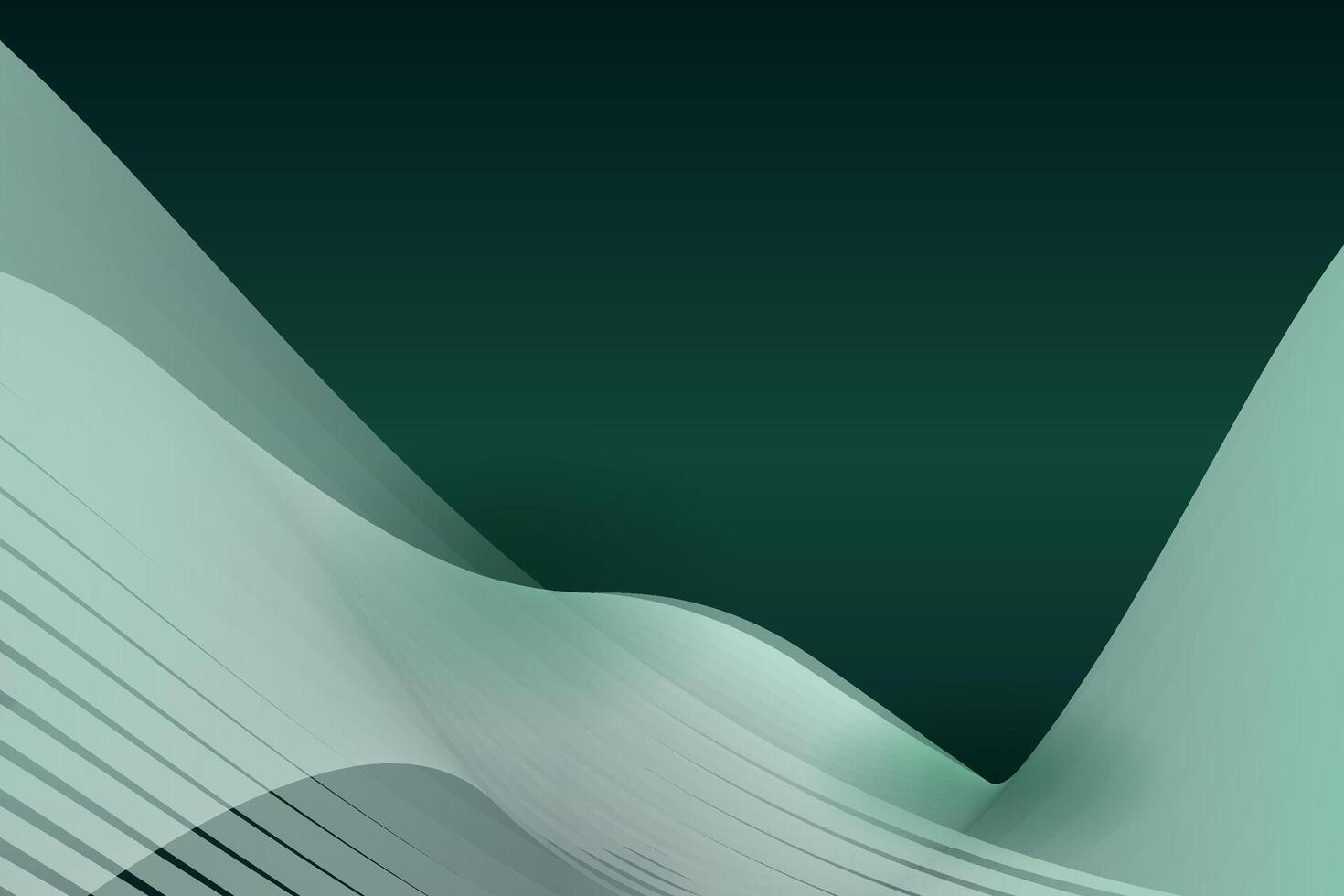 geometric modern abstract background template with dark green color and transparency wave use white color vector