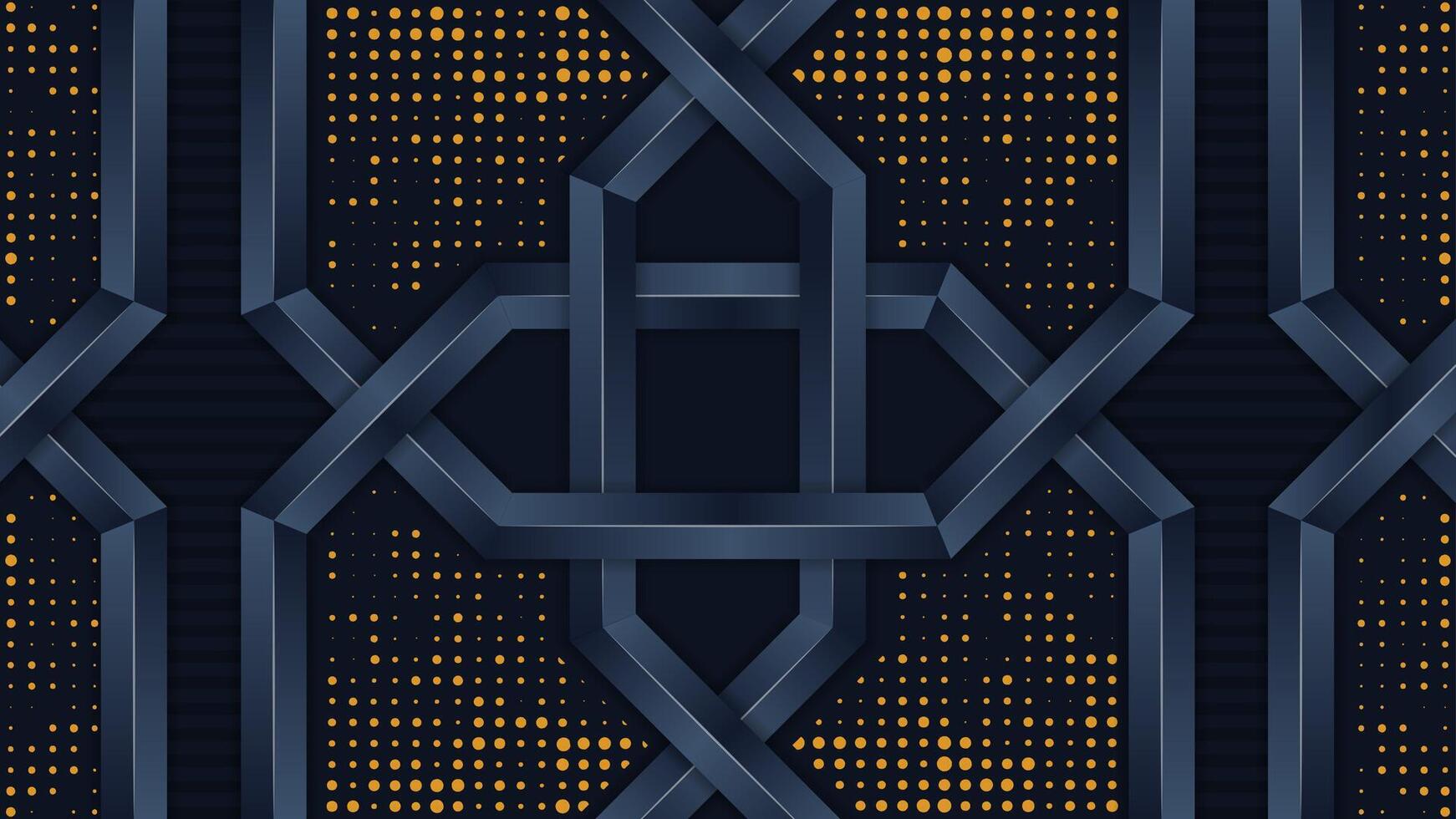 Abstract dark blue geometric pattern speed technology design modern futuristic background illustration. gold dot pattern vector