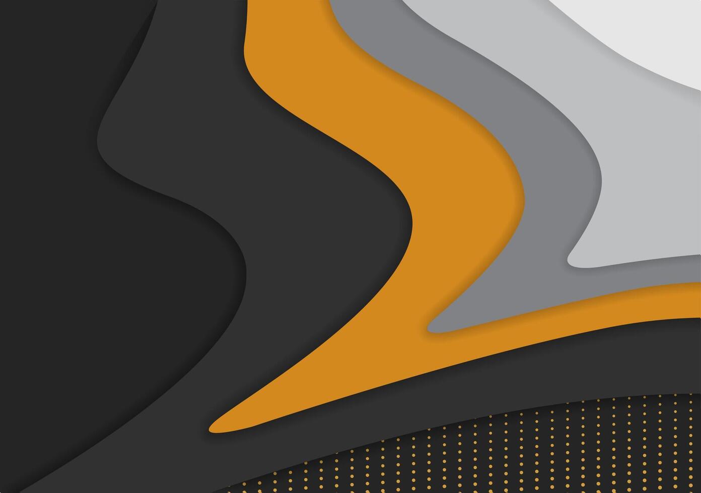 Modern abstract geometric background with circle pattern. Abstract realistic paper cut style illustration. flat gold, grey and black color vector
