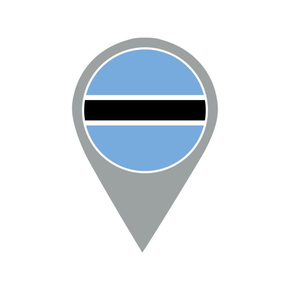botswana flag location pin illustration vector