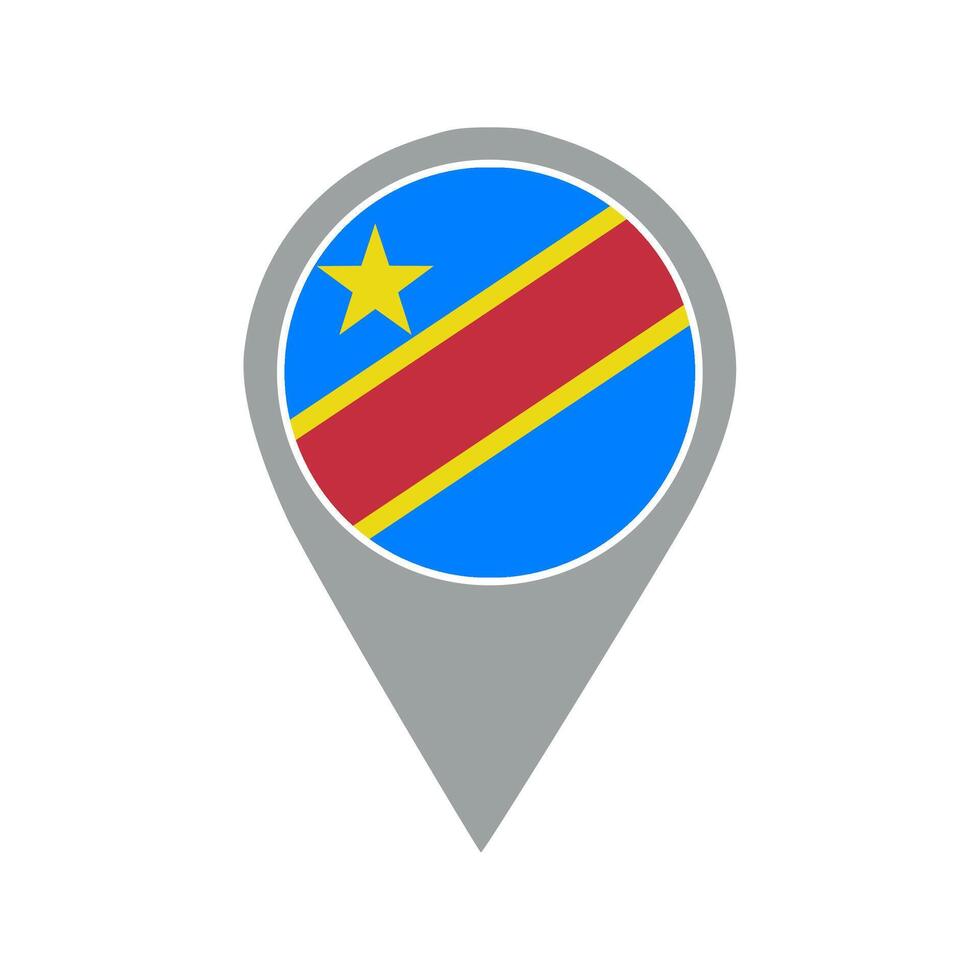 DR Congo flag location pin vector
