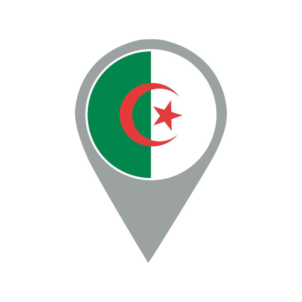 algeria flag location pin illustration vector