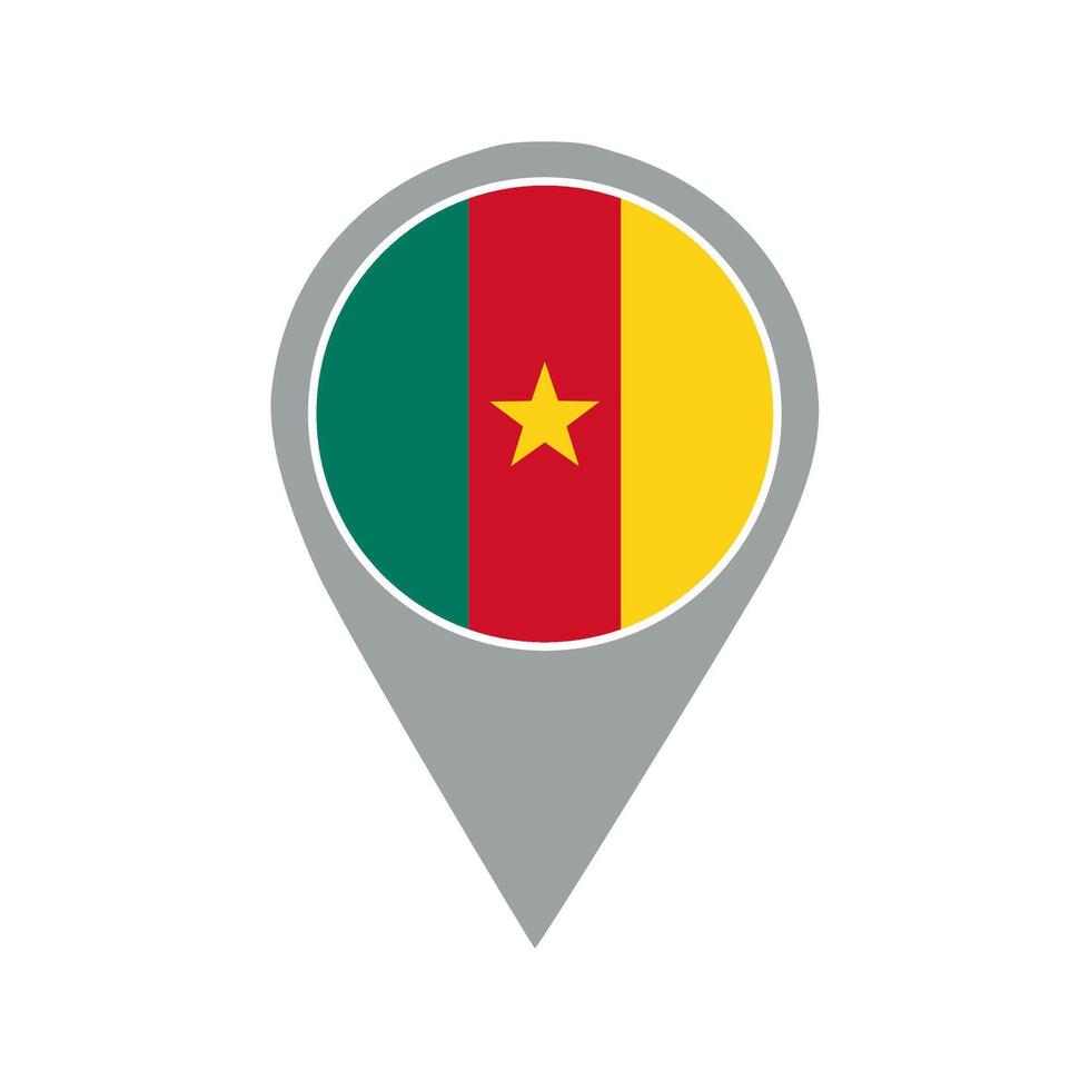 cameroon flag location pin vector