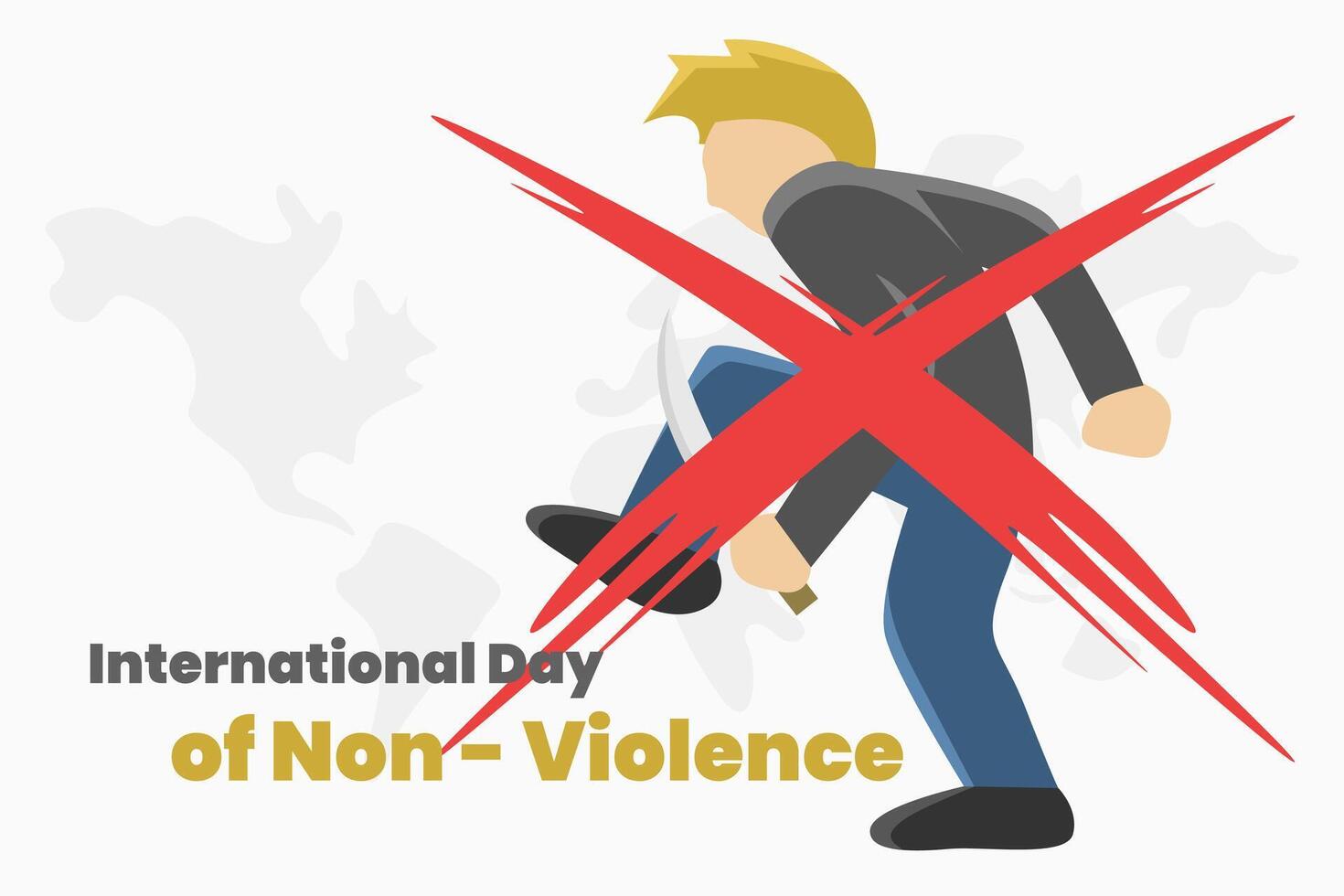 International day of non violence day poster illustration vector