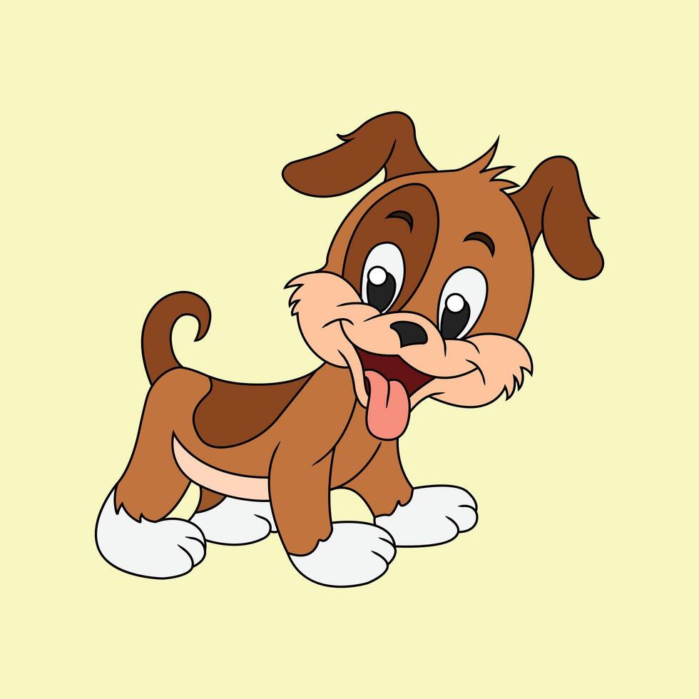 Cute puppy illustration in cartoon style vector