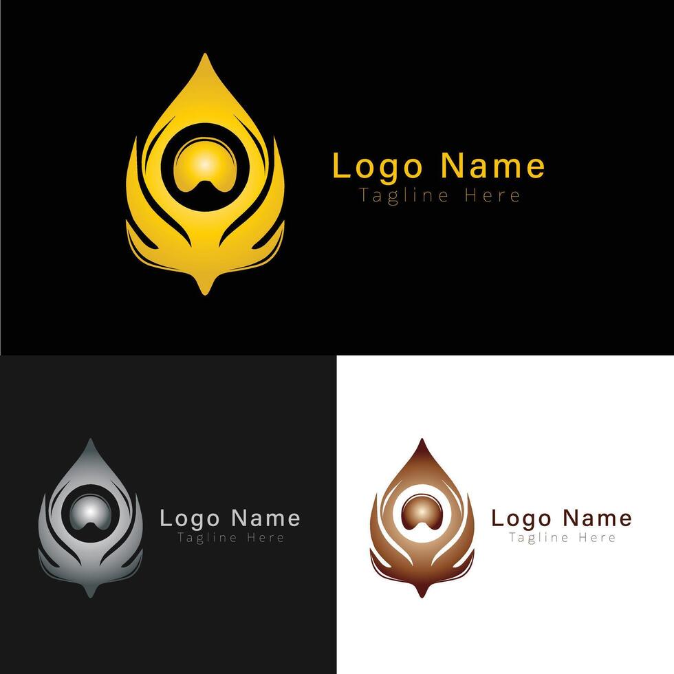Luxury Peacock Feather Set Logo vector