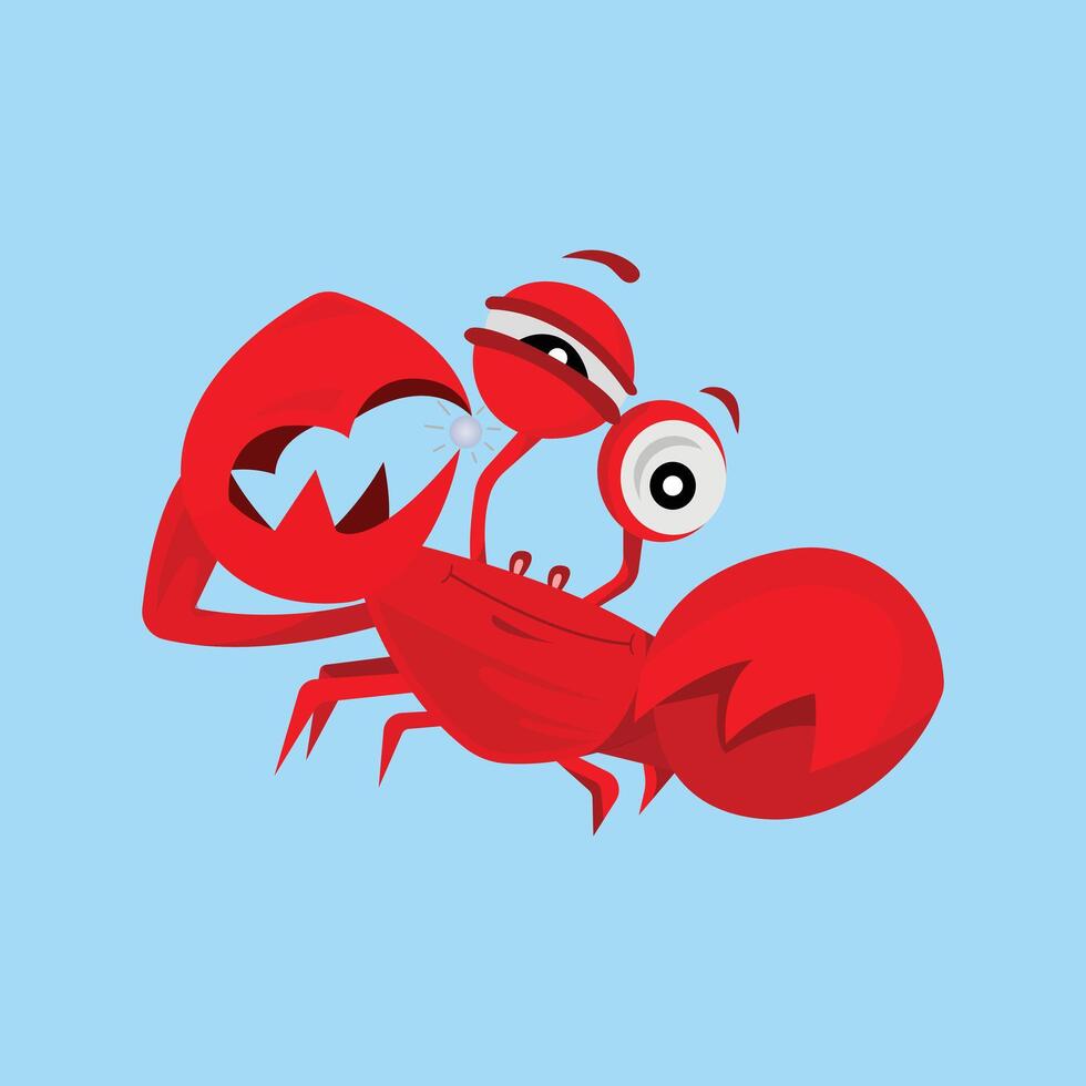 Cartoon Red Crab vector