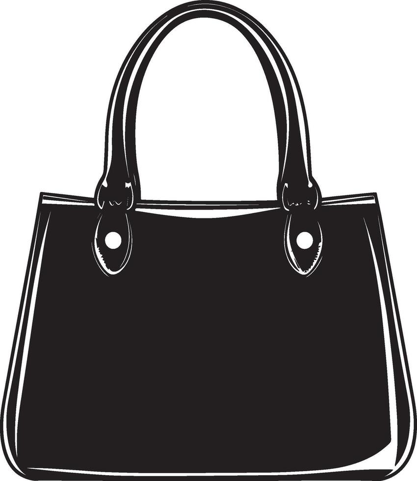 Lady's handbag clean simple silhouette black vector