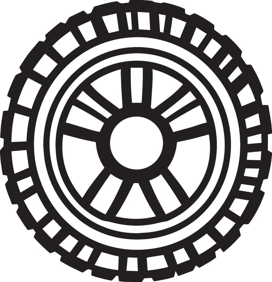 New tire clean simple icon outline black vector