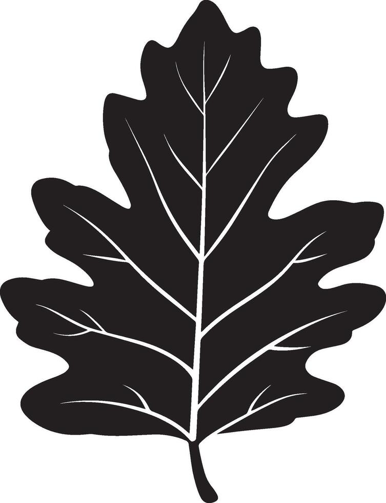 Oak leaf clean simple icon silhouette black vector