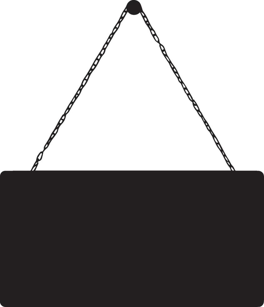 Hanging blank billboard clean simple icon silhouette black vector