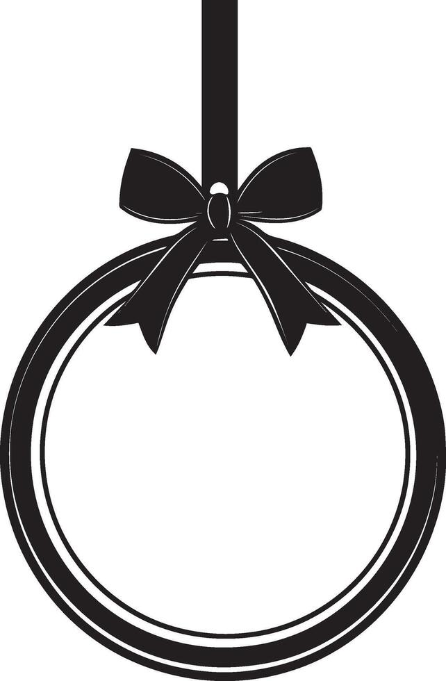 Round circle Sale tag with ribbon hanging clean simple silhouette black vector
