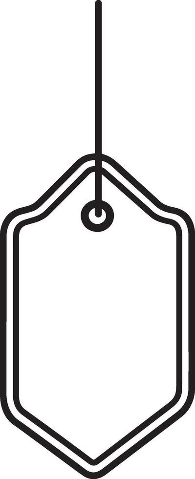 Sale tag hanging clean simple icon linear black vector