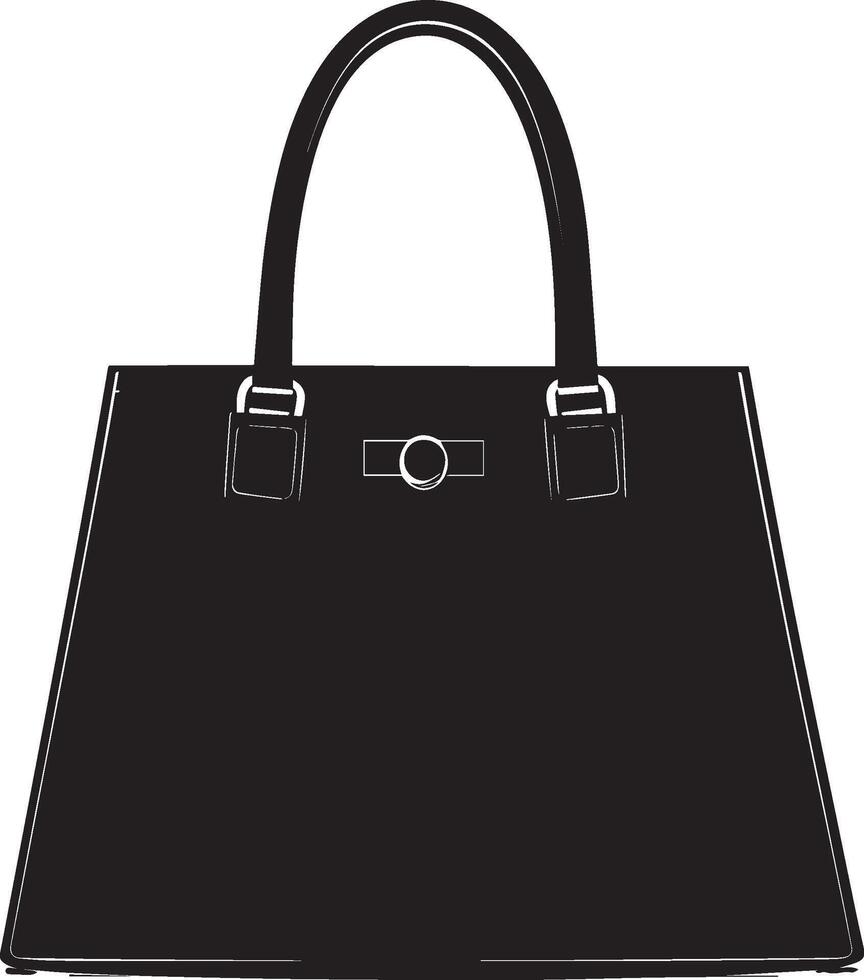 Lady's handbag clean simple silhouette black vector