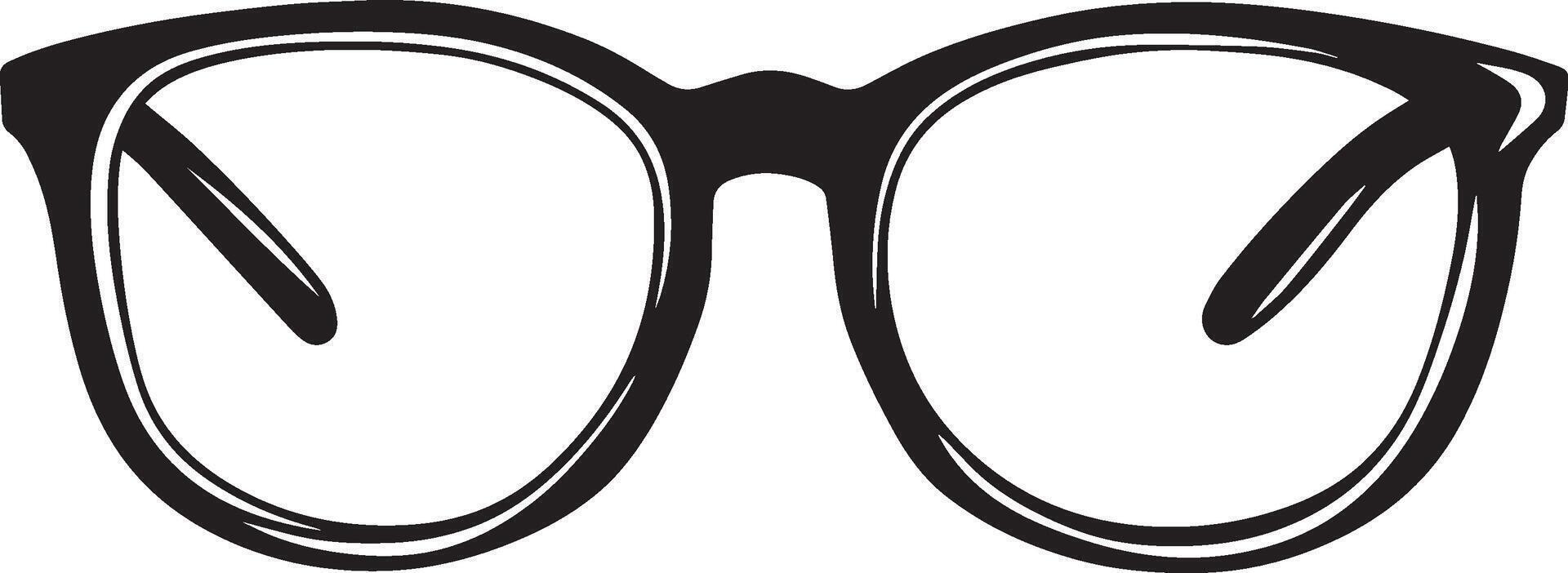 Eye Glasses clean simple outline black vector
