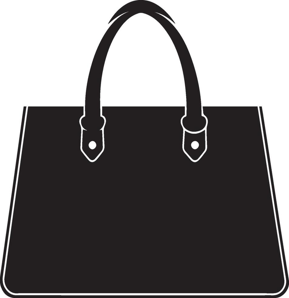 Lady's handbag clean simple icon silhouette black vector