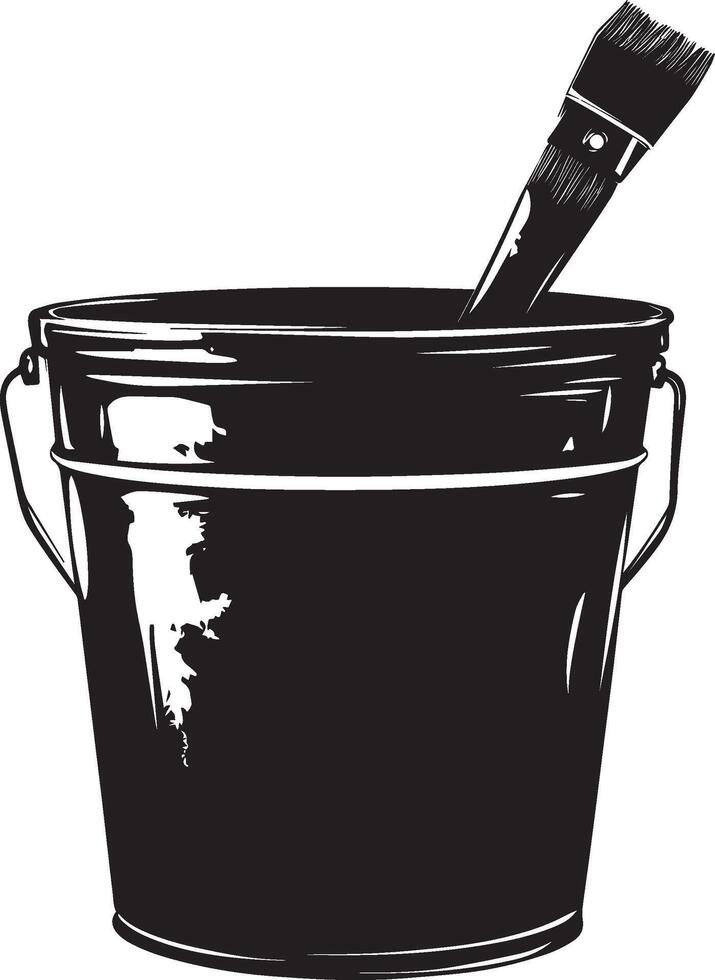 Paint Bucket clean simple silhouette black vector