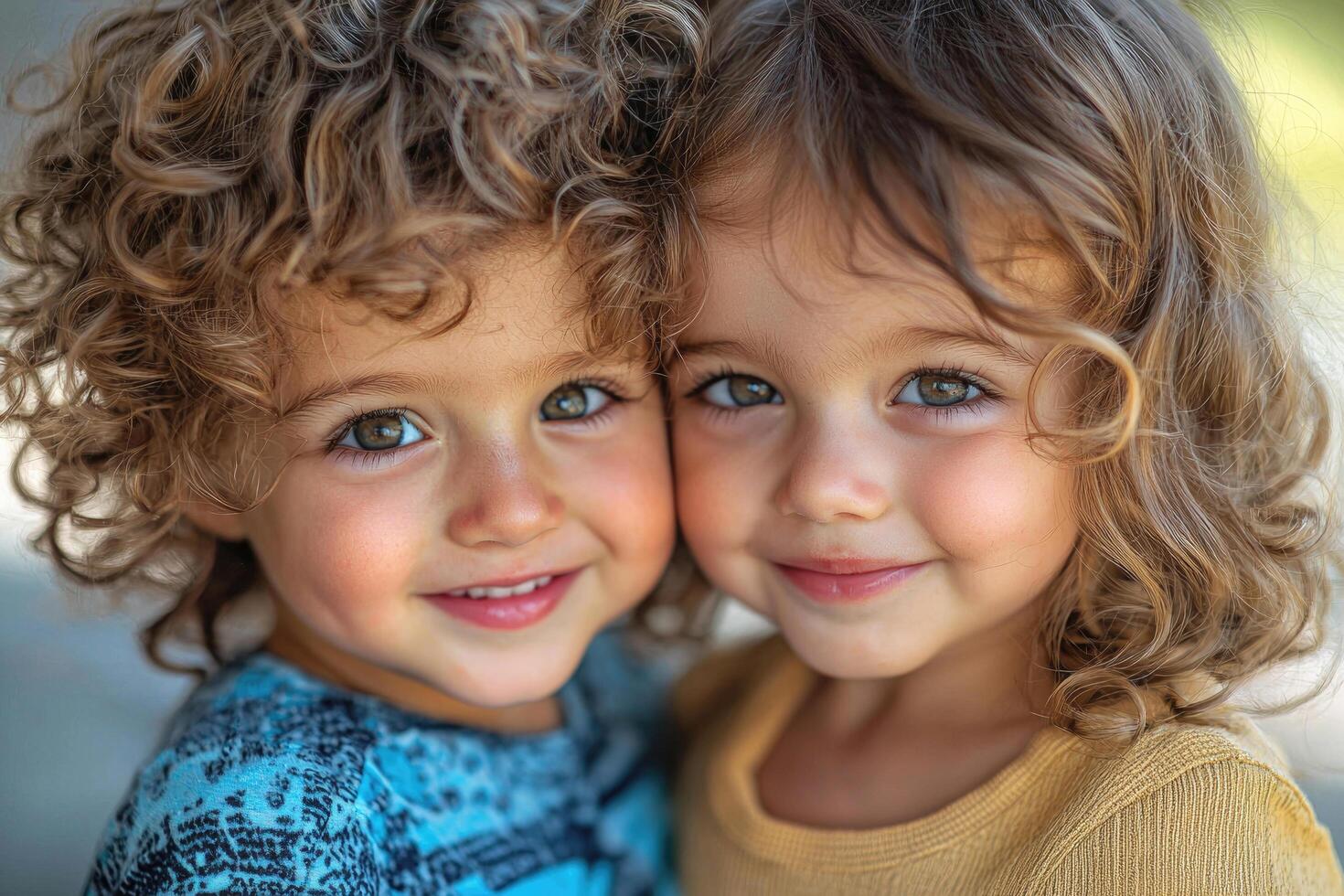 Portrait of a perfect young child pair photo