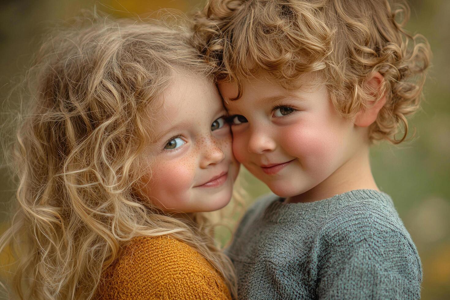 Portrait of a perfect young child pair photo