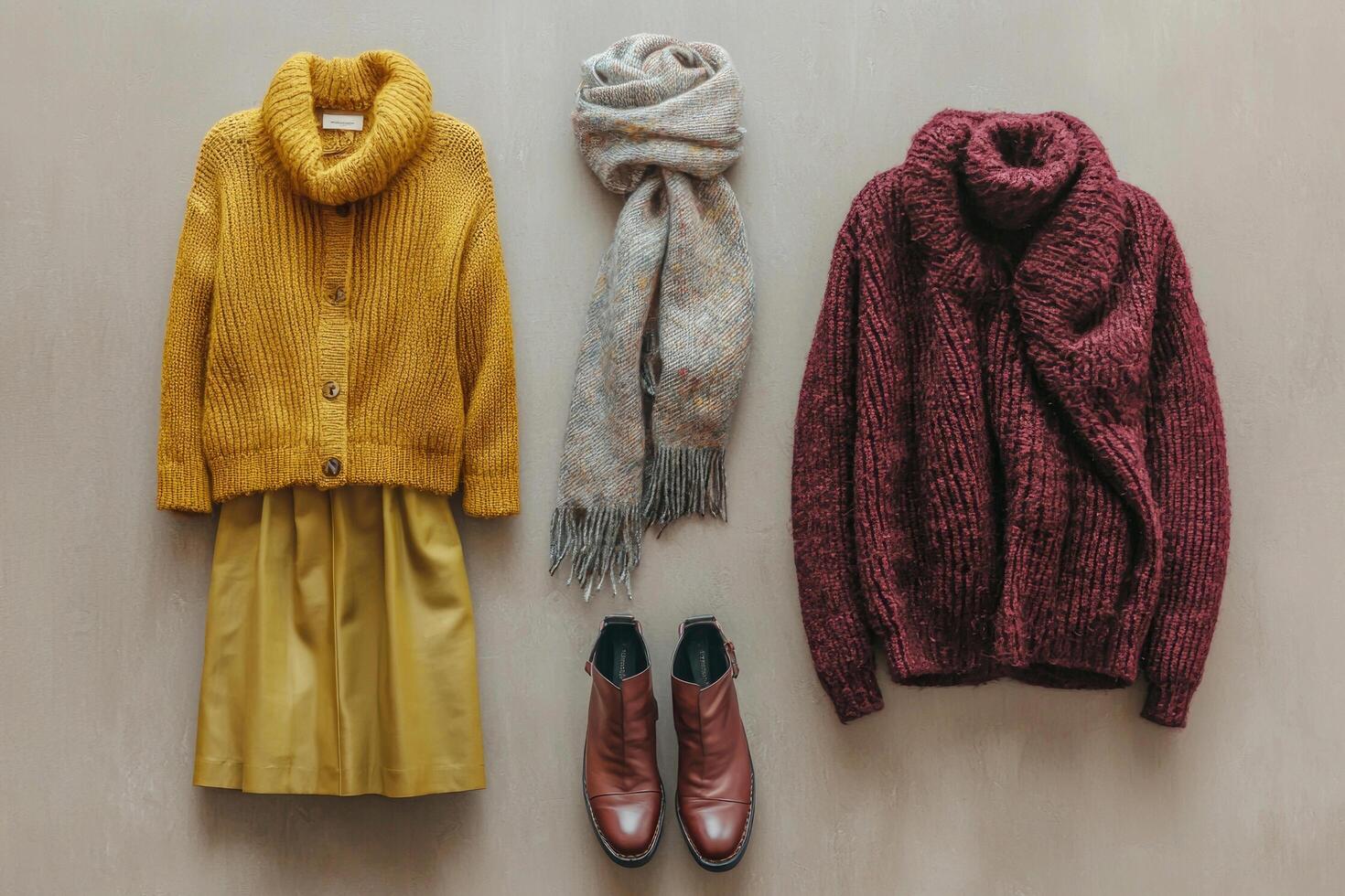 Autumn date outfit featuring stylish layers and warm tones photo