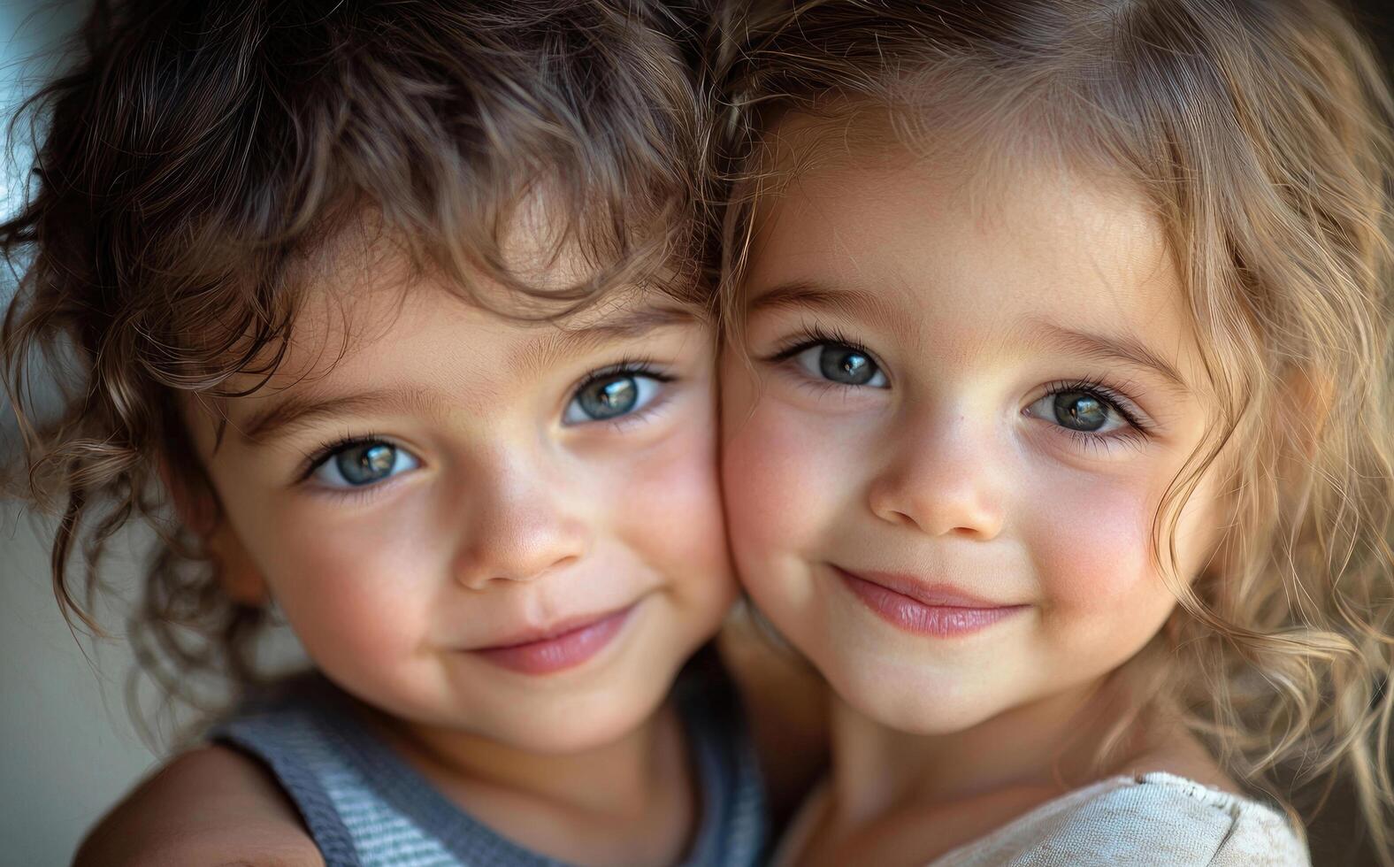Portrait of a perfect young child pair photo