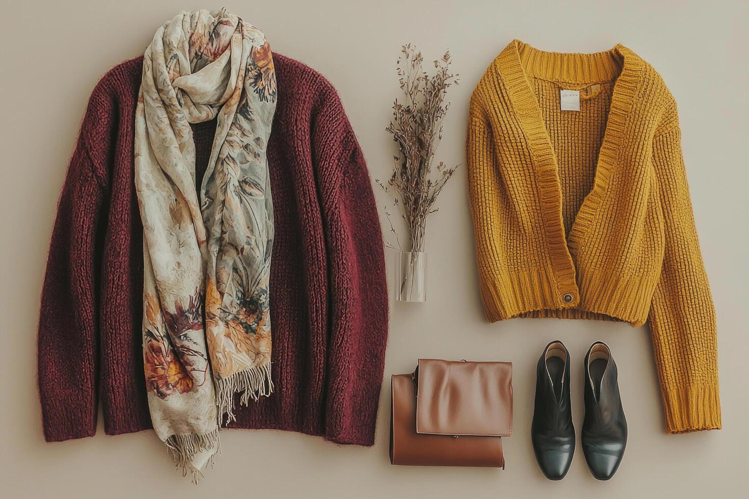 Autumn date outfit featuring stylish layers and warm tones photo