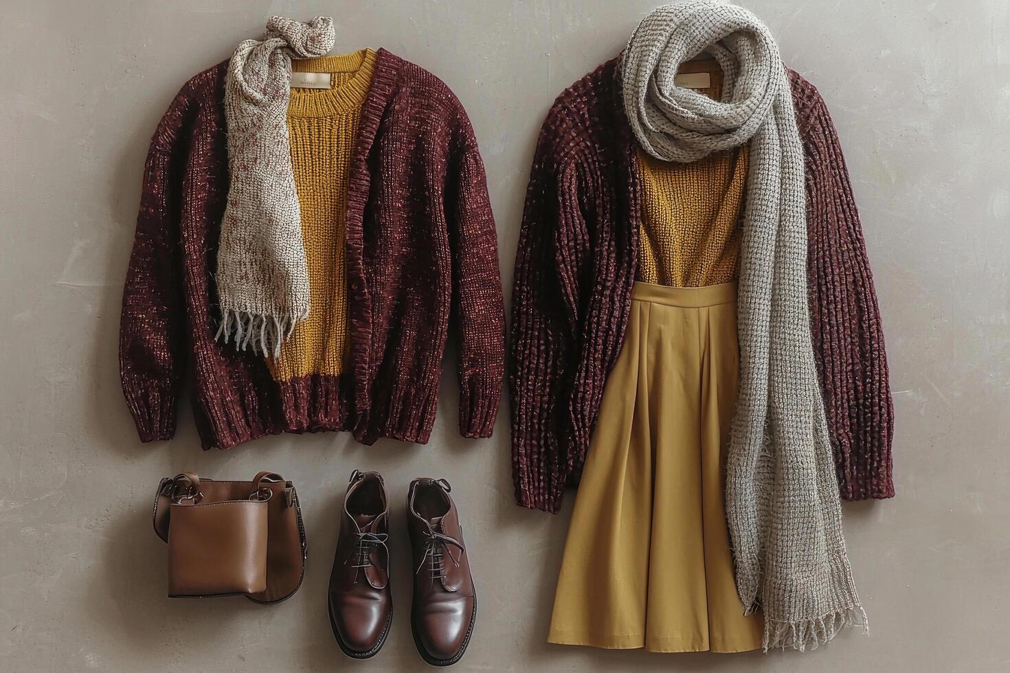 Autumn date outfit featuring stylish layers and warm tones photo