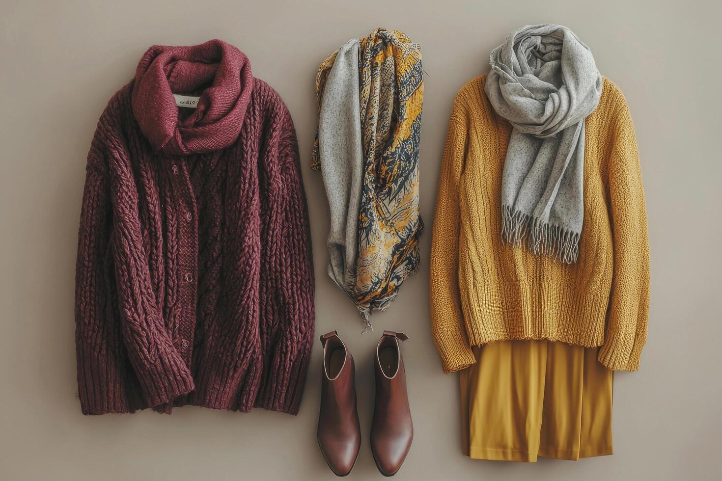 Autumn date outfit featuring stylish layers and warm tones photo