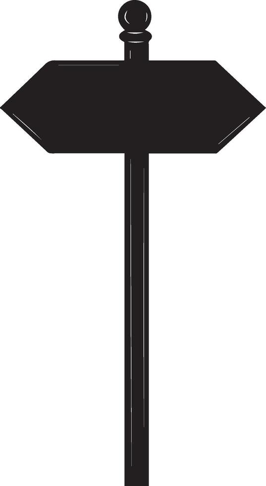 arrow sign board clean simple silhouette black vector