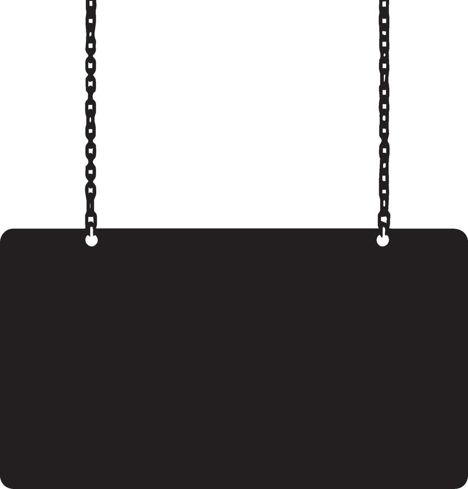 Hanging signboard clean simple icon silhouette black vector