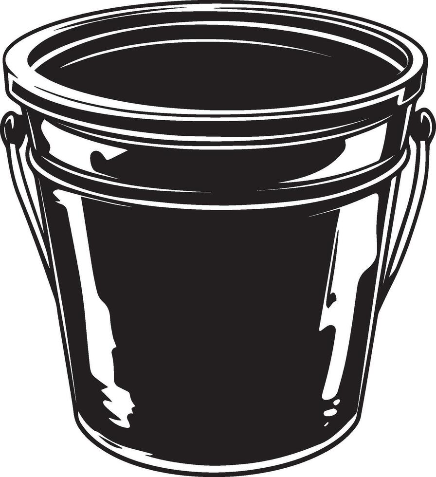 Paint Bucket clean simple silhouette black vector