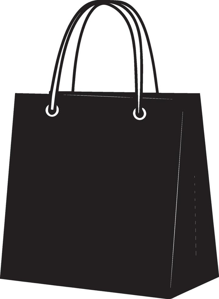 Modern shopping bag icon clean simple icon silhouette black vector