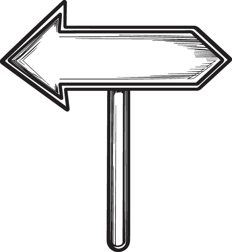 arrow sign board clean simple outline black vector