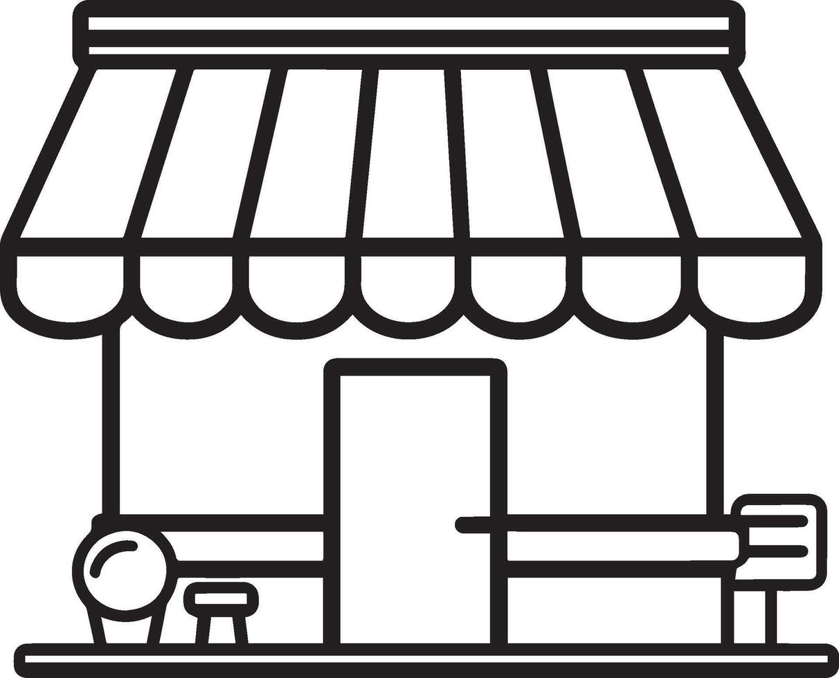 Store or shop clean simple icon outline black vector