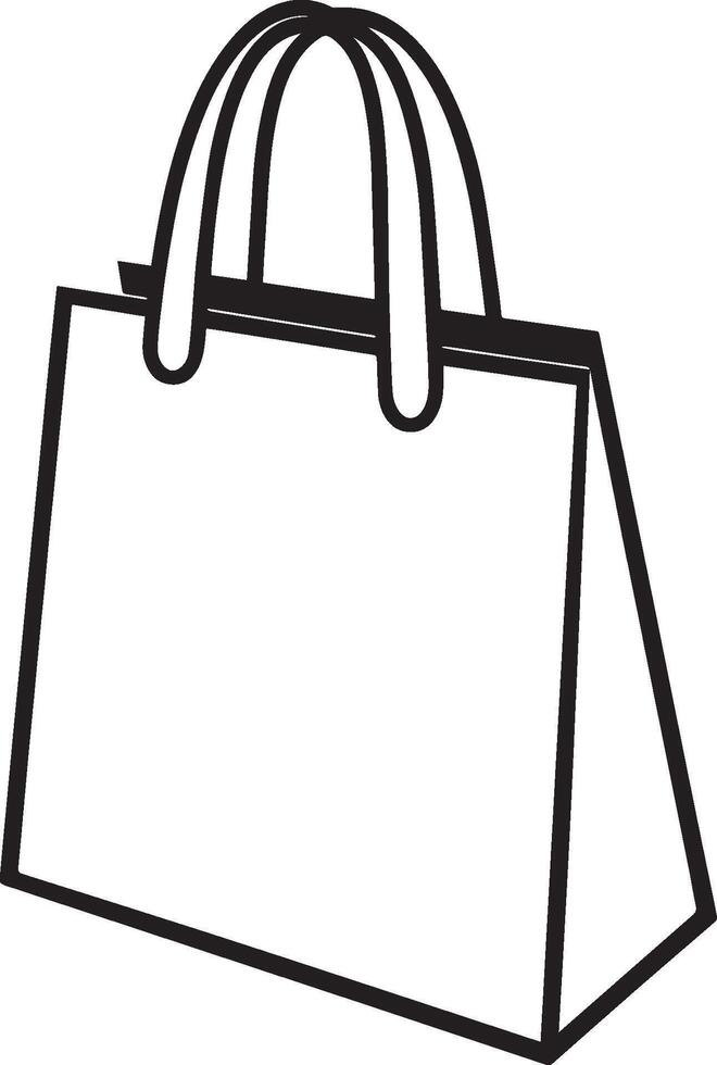 Paper shopping bag icon clean simple icon linear black vector