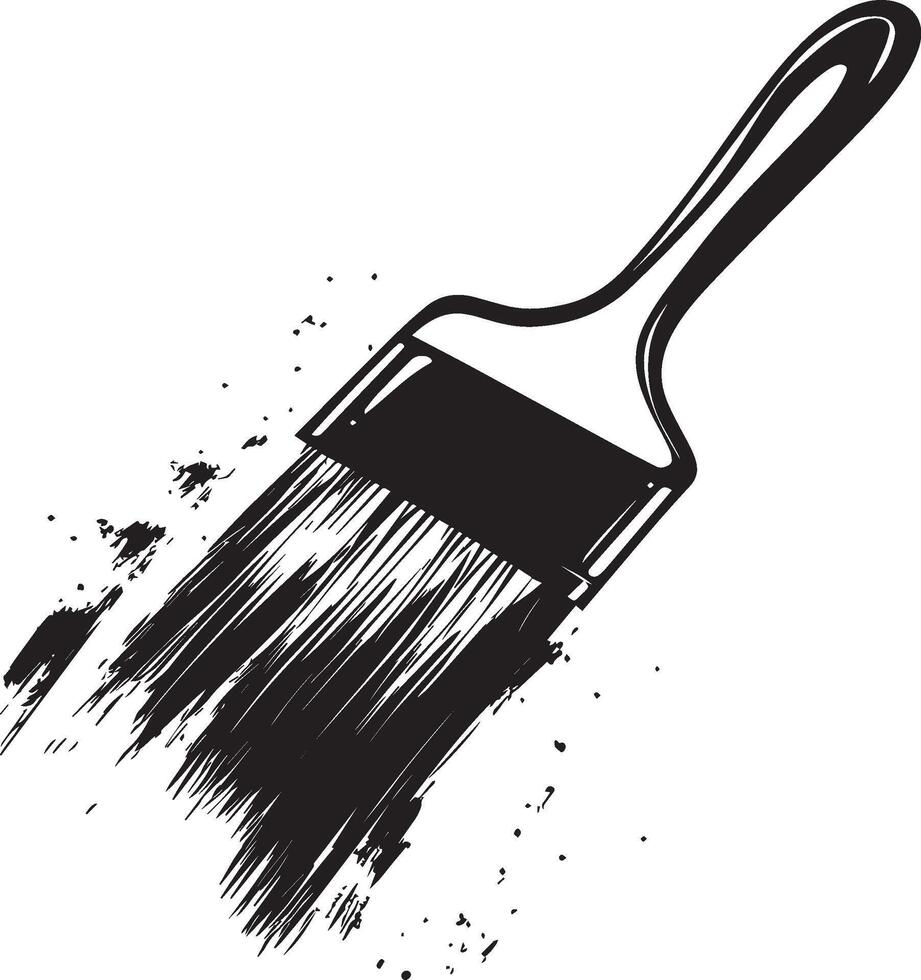 Paint brush clean simple silhouette black vector