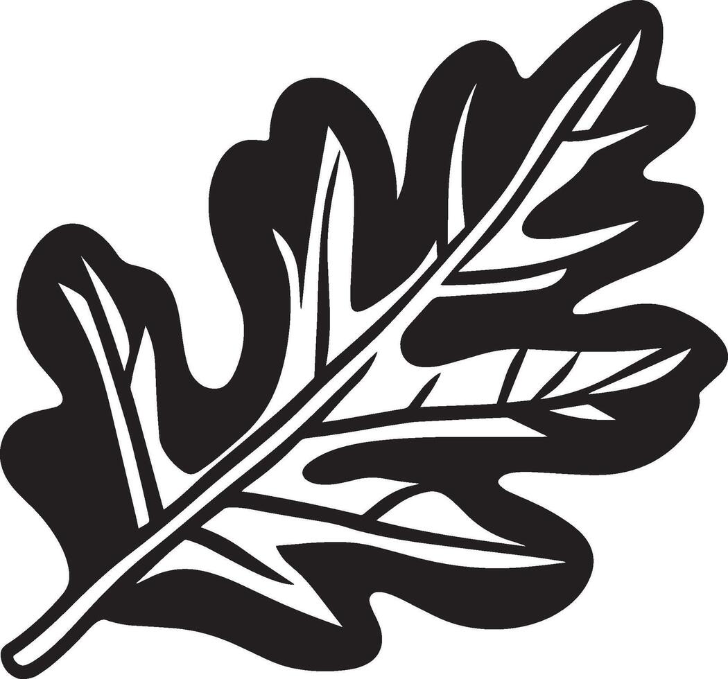 Oak leaf clean simple icon outline black vector