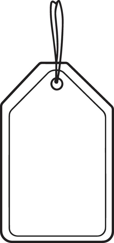 Sale tag hanging clean simple outline black vector